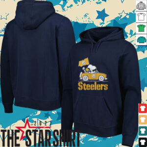 Peanuts Snoopy Merch Peanuts Snoopy And Woodstock Pittsburgh Steelers On Car T Shirt