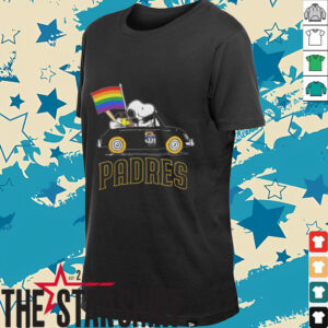 San Diego Padres Snoopy And Woodstock Driving Car Pride Flag Shirt