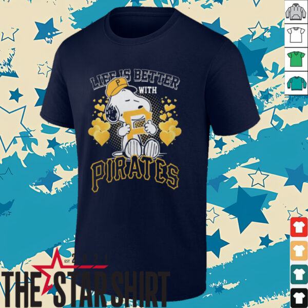 Life Is Better With Snoopy X Pittsburgh Pirates T Shirt