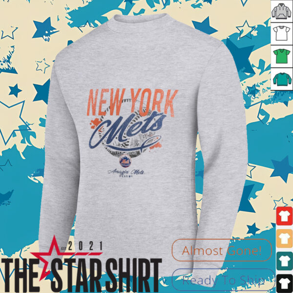 New York Mets WEAR by Erin Andrews Women’s Distressed Cropped  T Shirt
