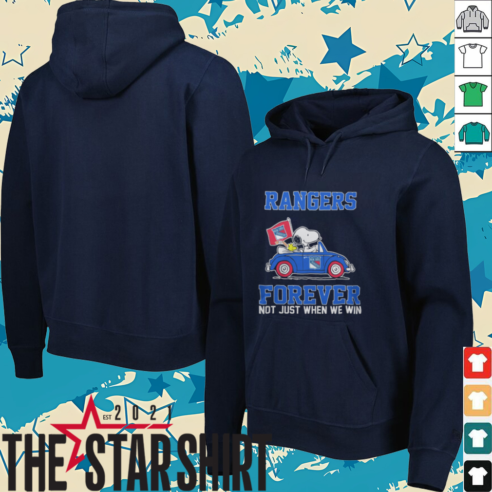 New York Rangers X Peanuts Snoopy And Woodstock Driving Car Forever Not Just When We Win 2024 Shirt New York Rangers X Peanuts Snoopy And Woodstock Driving Car Forever Not Just When We Win 2024 Shirt