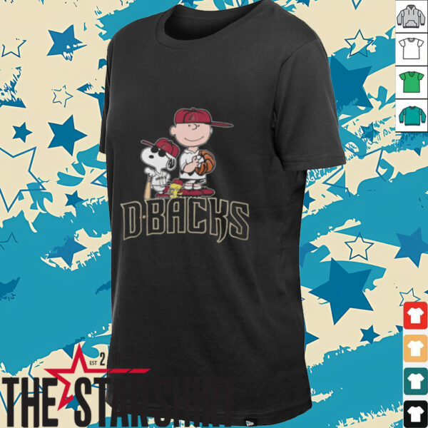 Peanuts Movie Characters Arizona Diamondbacks Baseball 2024 Shirt Black