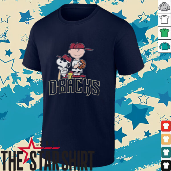Peanuts Movie Characters Arizona Diamondbacks Baseball 2024 Shirt Black