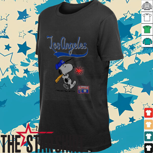 Snoopy Peanuts Ripple Junction Los Angeles Baseball T Shirt