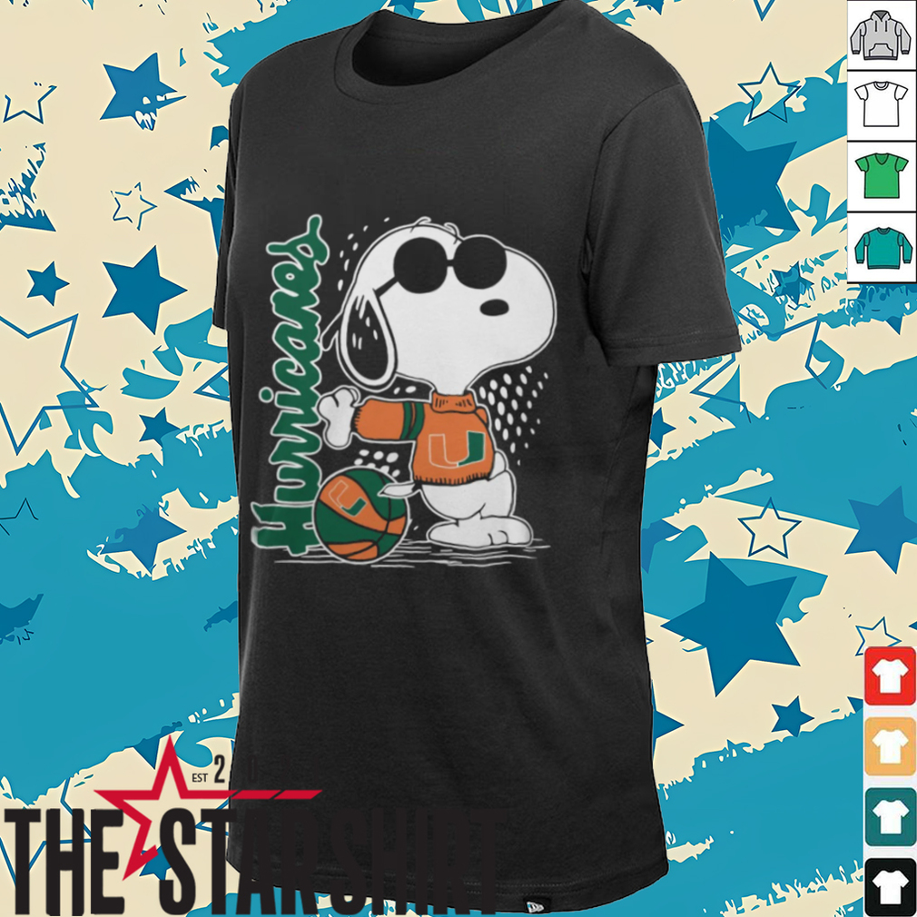 Snoopy The Peanuts Miami Hurricanes Basketball Shirt Snoopy The Peanuts Miami Hurricanes Basketball Shirt