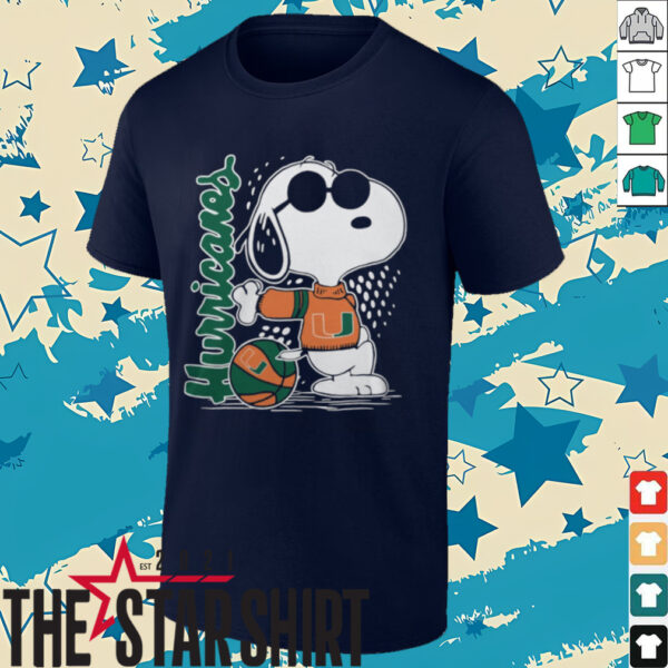 Snoopy The Peanuts Miami Hurricanes Basketball Shirt