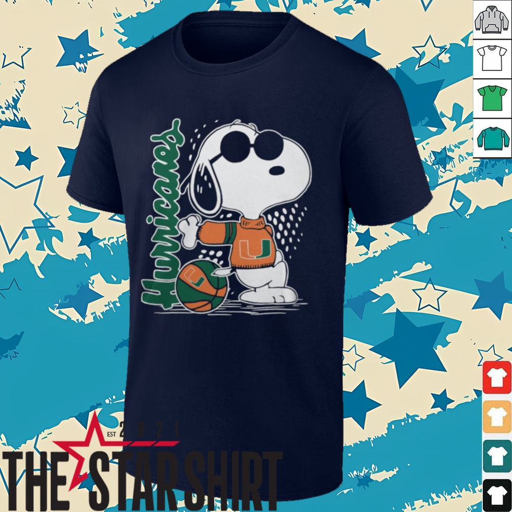 Snoopy The Peanuts Miami Hurricanes Basketball Shirt Snoopy The Peanuts Miami Hurricanes Basketball Shirt