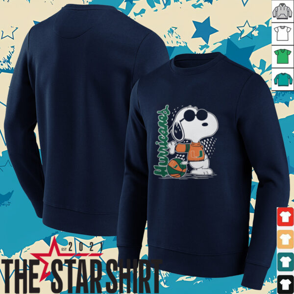 Snoopy The Peanuts Miami Hurricanes Basketball Shirt