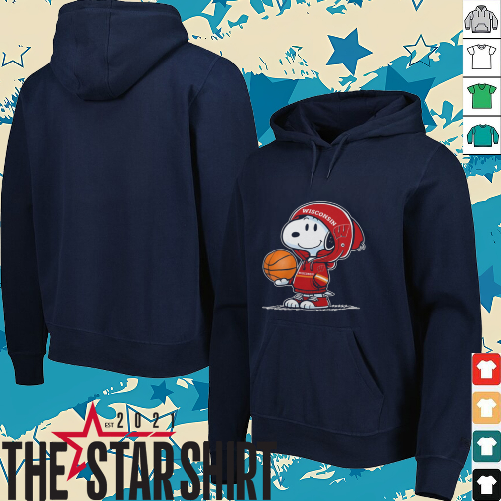 Snoopy Wearing Wisconsin Badgers Basketball Shirt Snoopy Wearing Wisconsin Badgers Basketball Shirt