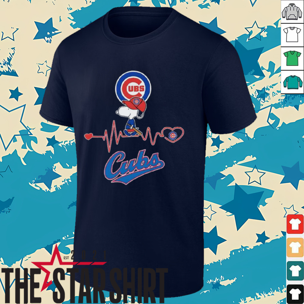 Snoopy heartbeat Chicago Cubs baseball shirt Snoopy heartbeat Chicago Cubs baseball shirt