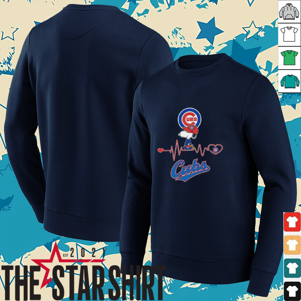 Snoopy heartbeat Chicago Cubs baseball shirt Snoopy heartbeat Chicago Cubs baseball shirt
