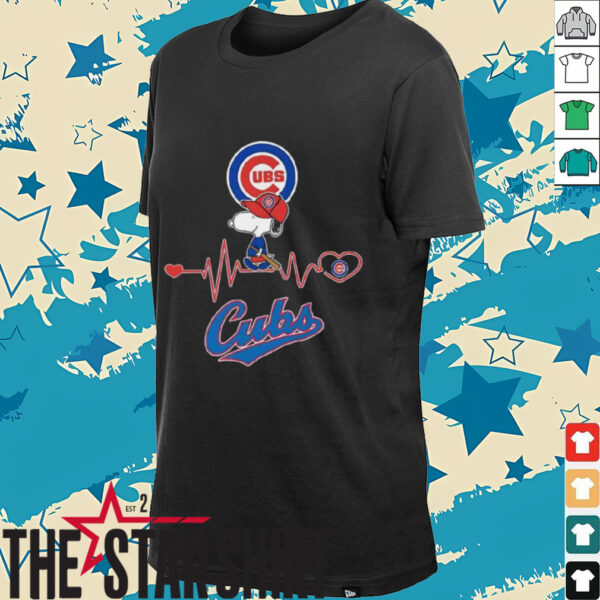 Snoopy heartbeat Chicago Cubs baseball shirt