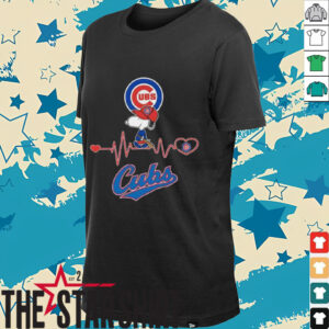 Snoopy heartbeat Chicago Cubs baseball shirt
