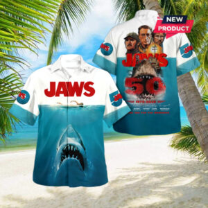 Jaws 50th Anniversary 1975 – 2025 Hawaiian Shirt