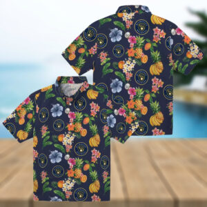 Tropical Navy Blue Milwaukee Brewers Hawaiian Shirt Summer Floral & Fruit Button Up Top