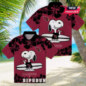 Arizona Cardinals Snoopy Surf Hawaiian Shirt