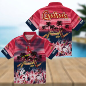 St. Louis Cardinals MLB Red Hawaiian Shirt with Tropical Canoe Print