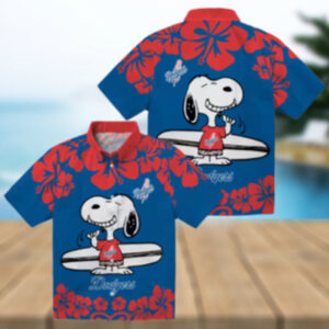 Snoopy Surf Blue Dodgers Hawaiian Shirt Official LA MLB Aloha Gift for Men