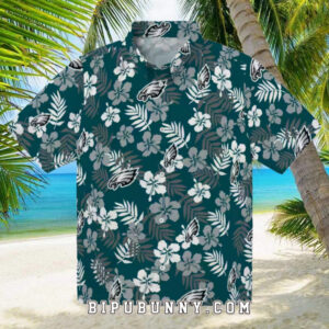 Philadelphia Eagles Tropical Floral Summer Hawaiian Shirt