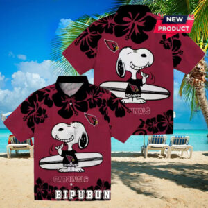 Arizona Cardinals Snoopy Surf Hawaiian Shirt