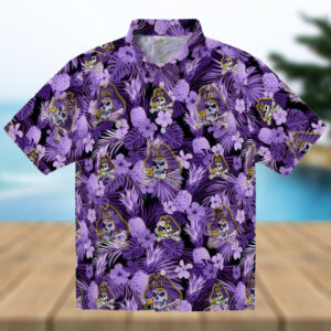 East Carolina Pirates Floral Pineapple Purple Hawaiian Shirt
