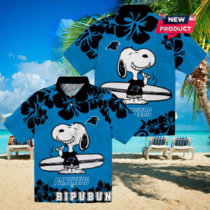 Carolina Panthers Snoopy Surf Hawaiian Shirt