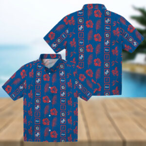 LA Dodgers Tropical Hawaiian Shirt Blue Hibiscus Floral Print for Fans