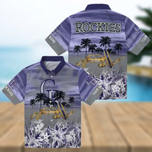 MLB Colorado Rockies Personalized Hawaiian Shirt Tropical Canoe Blue Shirt for Summer Beach