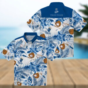 Kansas City Royals Men’s Hawaiian Shirt Blue & White Floral Baseball Fan Gifts