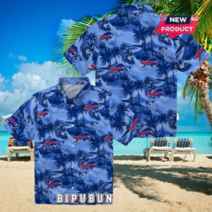 Buffalo Bills Coastal Palms Hawaiian Shirt