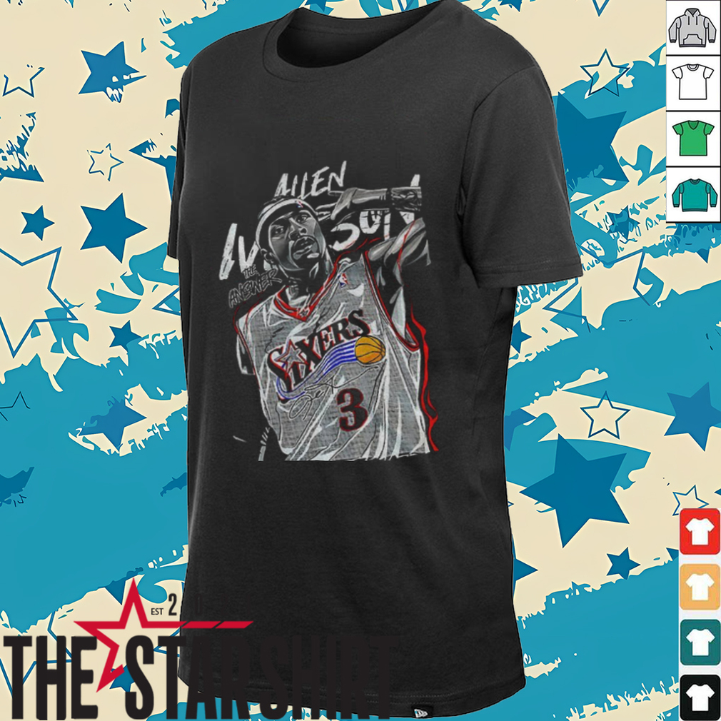 Allen Iverson 3 Philadelphia 76er the answer signature shirt Allen Iverson 3 Philadelphia 76er the answer signature shirt