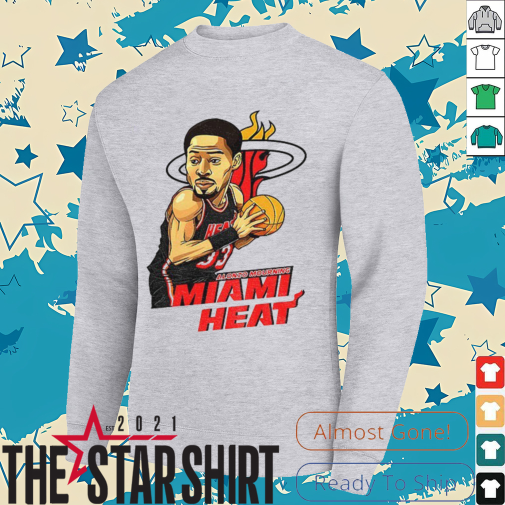Alonzo Mourning Miami Heat NBA Basketball cartoon shirt Alonzo Mourning Miami Heat NBA Basketball cartoon shirt
