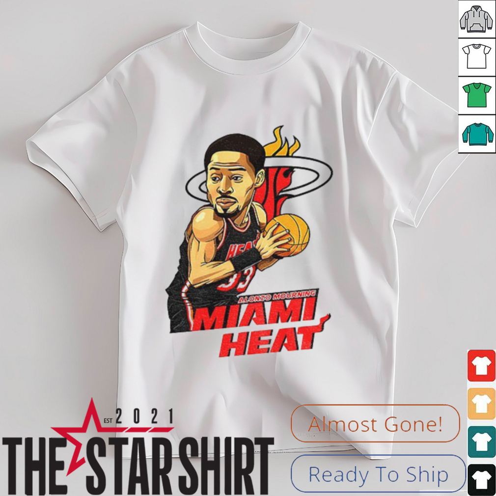 Alonzo Mourning Miami Heat NBA Basketball cartoon shirt Alonzo Mourning Miami Heat NBA Basketball cartoon shirt