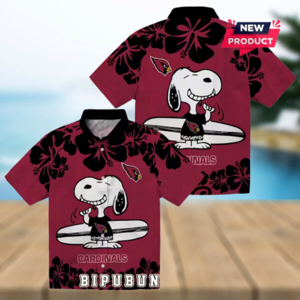 Arizona Cardinals Snoopy Surf Hawaiian Shirt