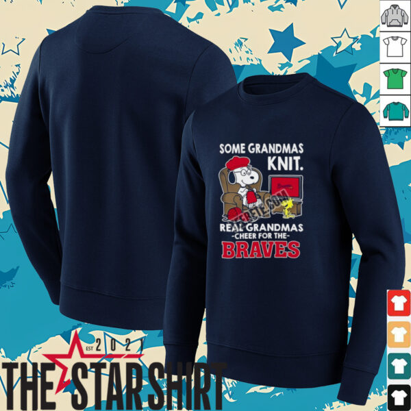 Atlanta Braves Snoopy Grandmas Knit And Woodstock Shirt