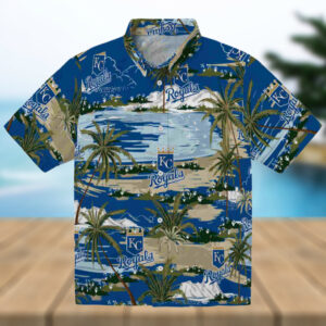 Kansas City Royals Palm Horizon Royal Blue Hawaiian Shirt