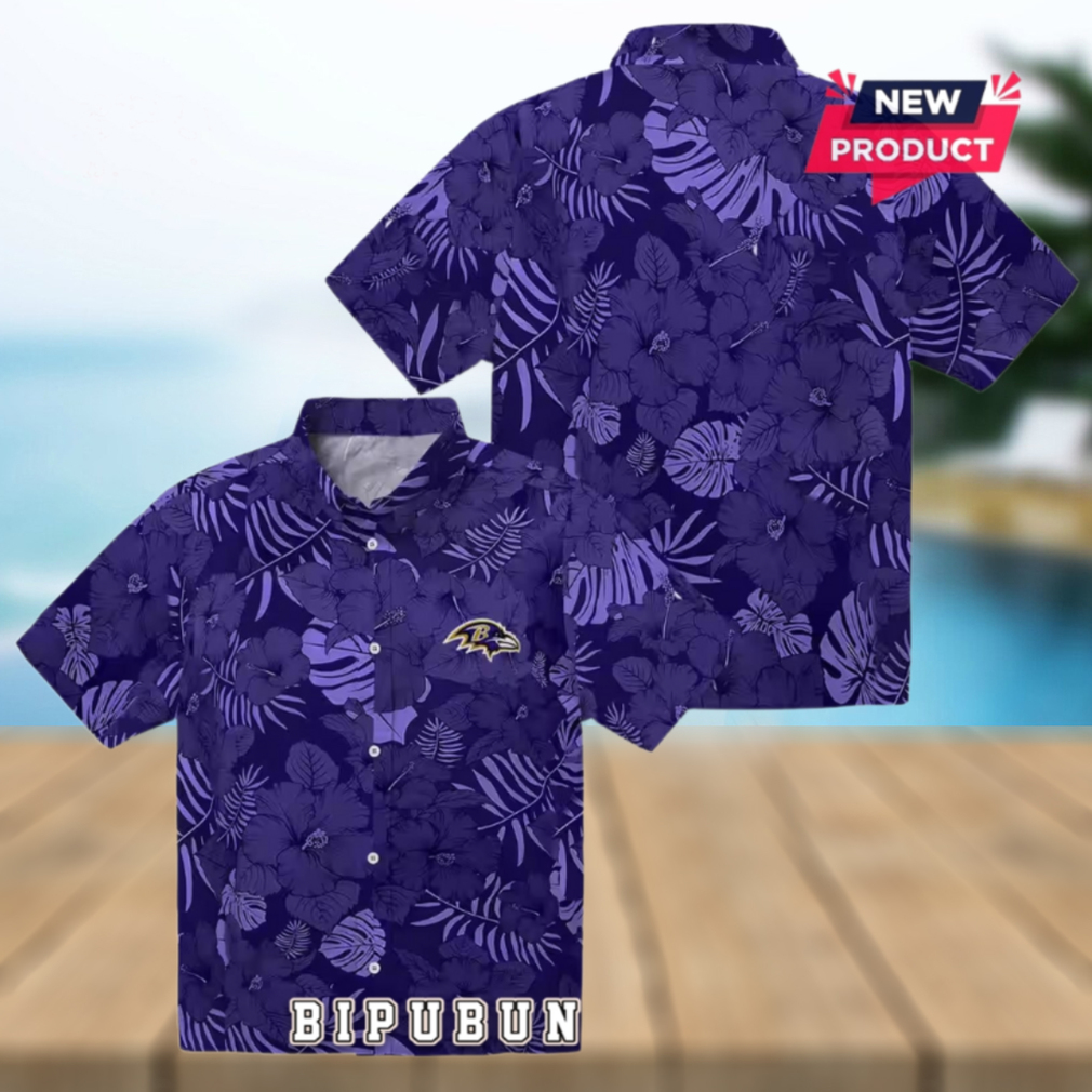 Baltimore Ravens Purple Jungle Vibes Hawaiian Shirt Baltimore Ravens Purple Jungle Vibes Hawaiian Shirt
