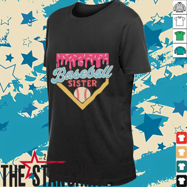 Baseball sister ice cream drip shirt