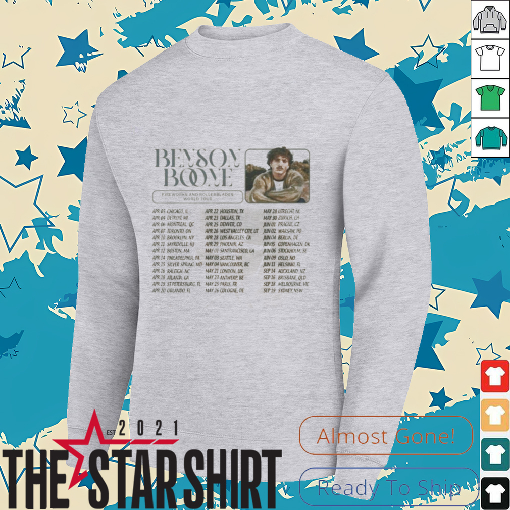 Benson Boone Fireworks Tour 2025 Fan Gift T Shirt Benson Boone Fireworks Tour 2025 Fan Gift T Shirt