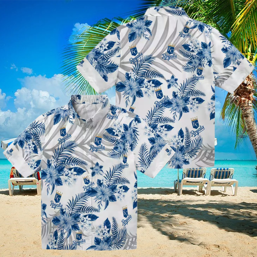 Best Kansas City Royals Hibiscus Palm Leaves Hawaiian Shirt Blue & White Summer Luau Outfit Best Kansas City Royals Hibiscus Palm Leaves Hawaiian Shirt Blue & White Summer Luau Outfit