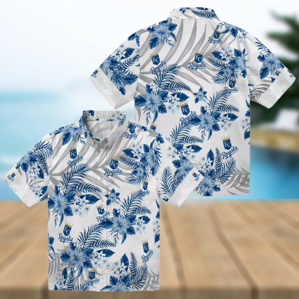 Best Kansas City Royals Hibiscus Palm Leaves Hawaiian Shirt Blue & White Summer Luau Outfit Best Kansas City Royals Hibiscus Palm Leaves Hawaiian Shirt Blue & White Summer Luau Outfit