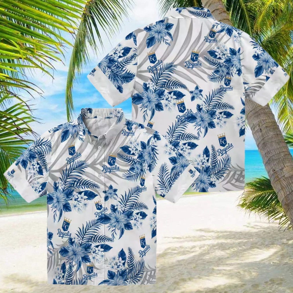 Best Kansas City Royals Hibiscus Palm Leaves Hawaiian Shirt Blue & White Summer Luau Outfit Best Kansas City Royals Hibiscus Palm Leaves Hawaiian Shirt Blue & White Summer Luau Outfit