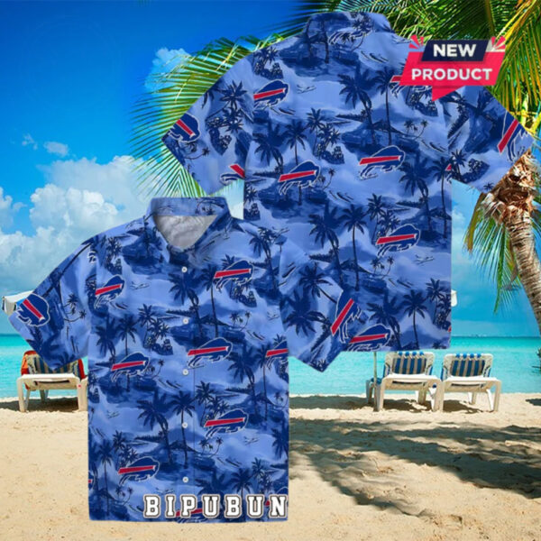 Buffalo Bills Coastal Palms Hawaiian Shirt