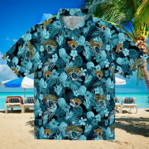 Jacksonville Jaguars Floral Pineapple Teal Hawaiian Shirt