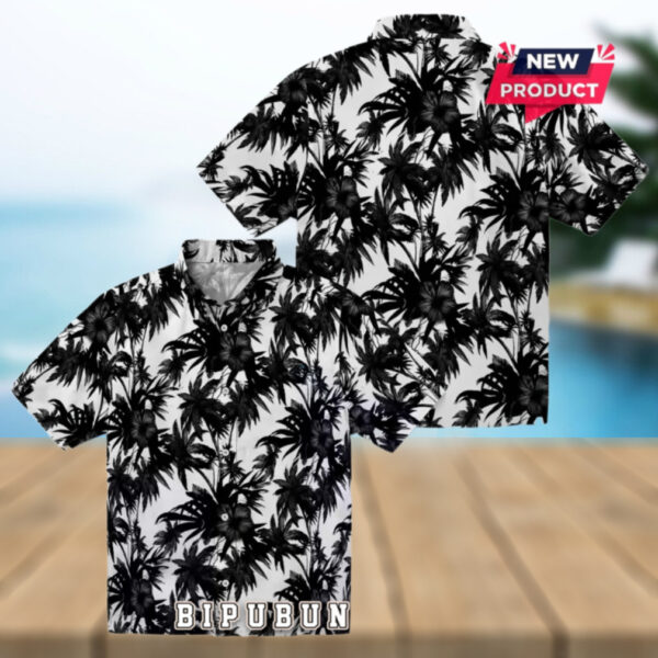 Carolina Panthers Palm Motifs Hawaiian Shirt