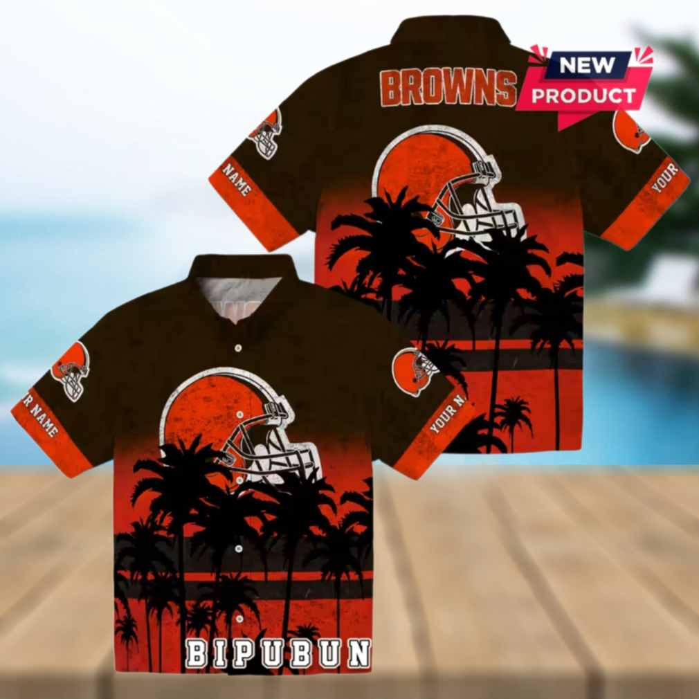 Cleveland Browns Sunset Pattern Hawaiian Shirt Cleveland Browns Sunset Pattern Hawaiian Shirt