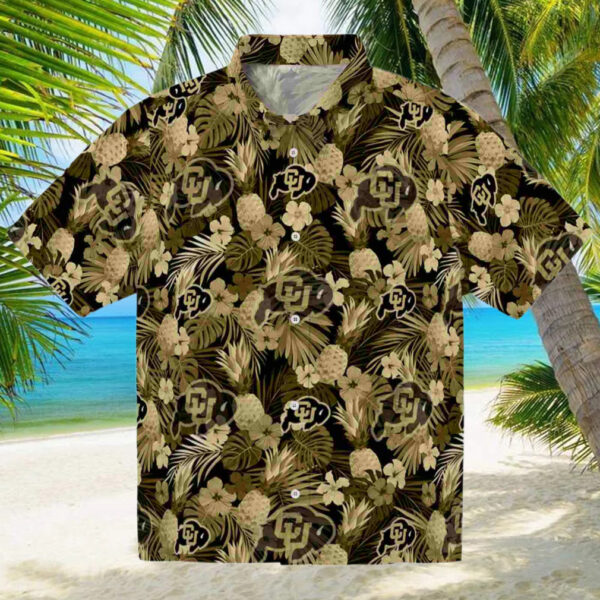 Colorado Buffaloes Floral Pineapple Gold Hawaiian Shirt