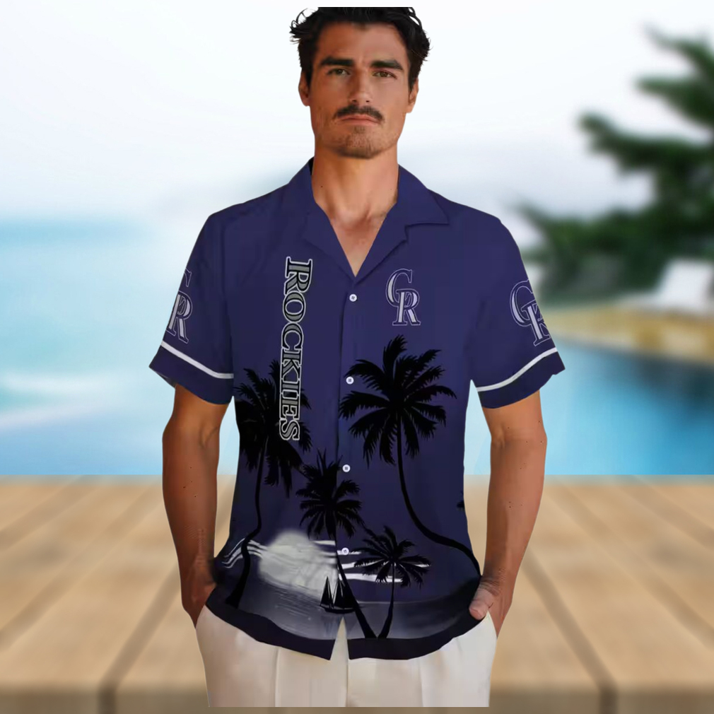 Colorado Rockies Sunset Beach Hawaiian Shirt MLB Team Aloha Shirt for Baseball Fans Colorado Rockies Sunset Beach Hawaiian Shirt MLB Team Aloha Shirt for Baseball Fans