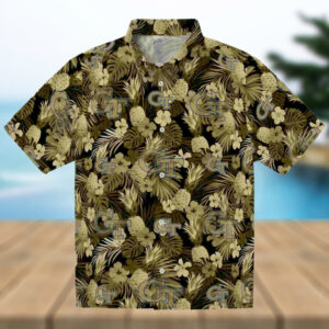 Georgia Tech Yellow Jackets Floral Pineapple Gold Hawaiian Shirt