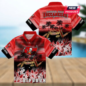 Tampa Bay Buccaneers Tropical Canoe Hawaiian Shirt